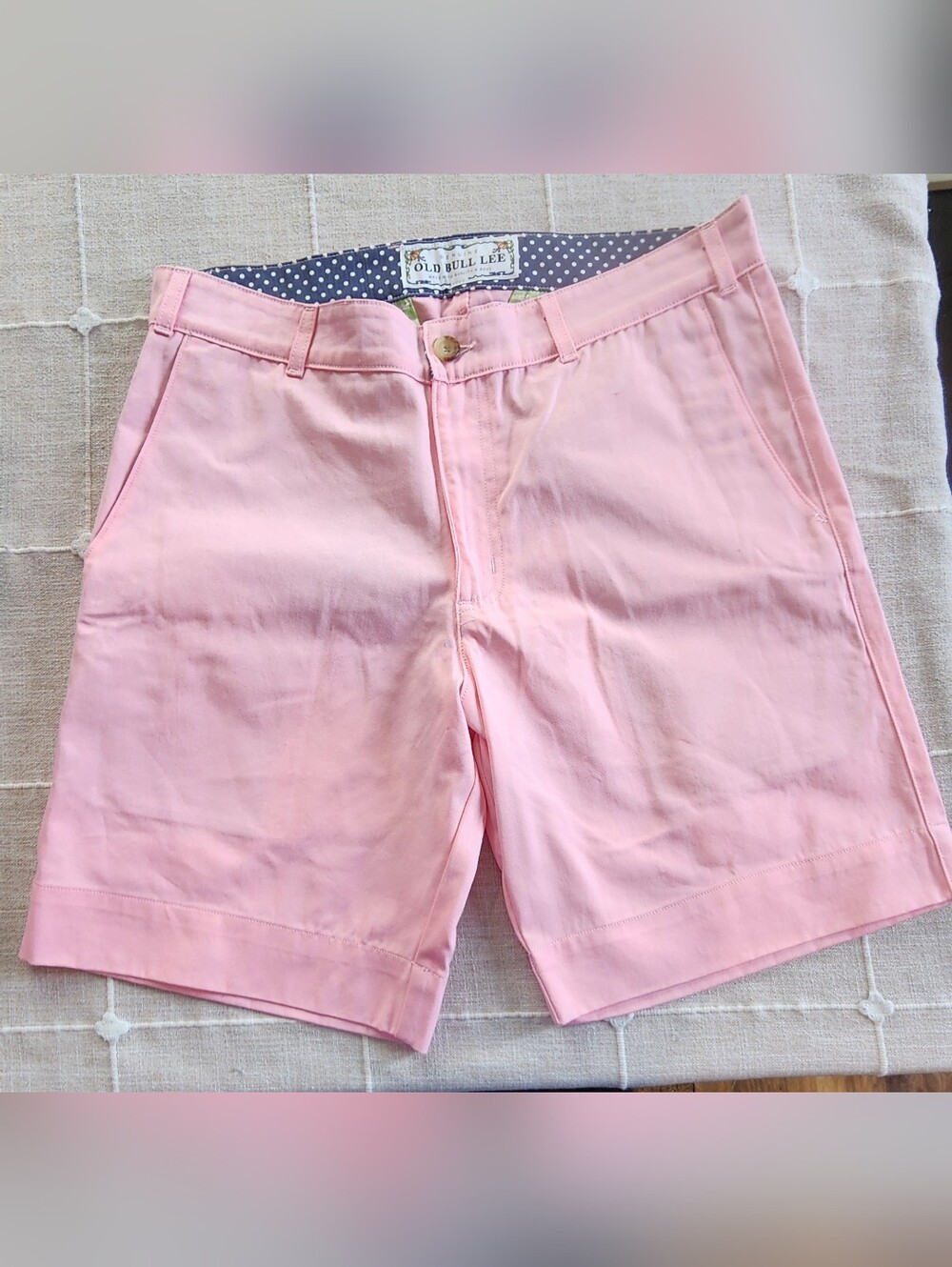 Old Bull Lee Men’s Shorts Pink – Size 36 100% Cotton Made In California